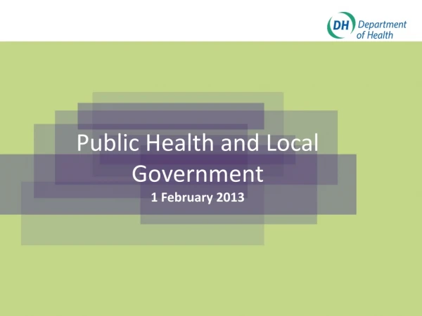 Public Health and Local Government 1 February 2013