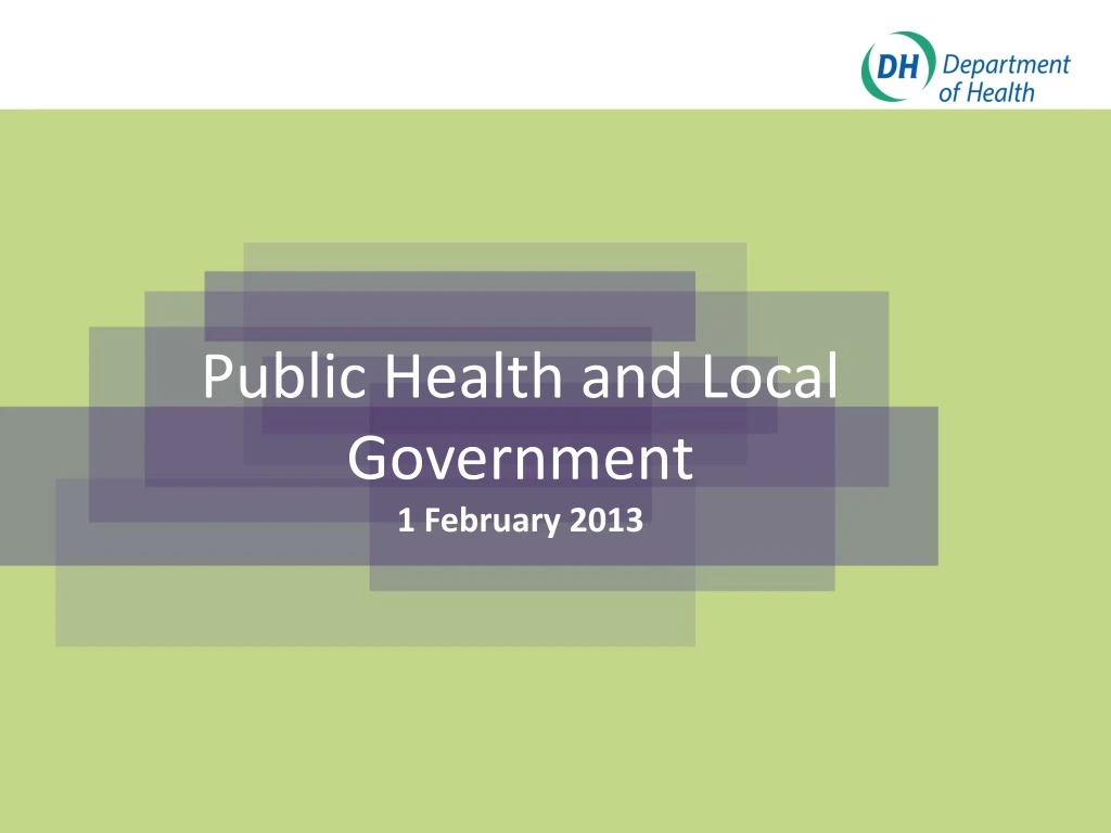 public health and local government 1 february 2013