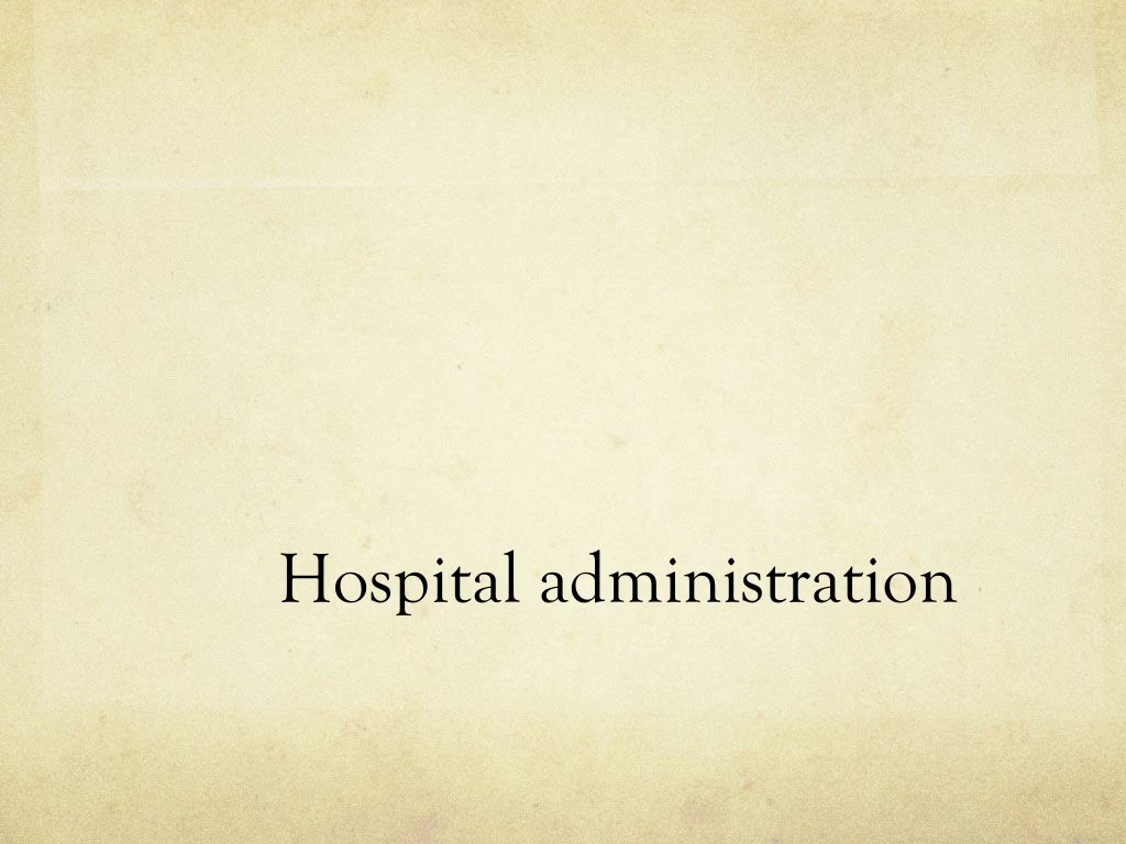 hospital administration