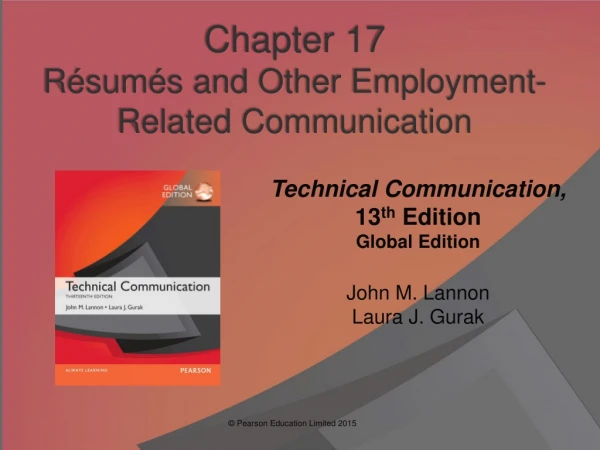 Chapter 17 Résumés and Other Employment-Related Communication