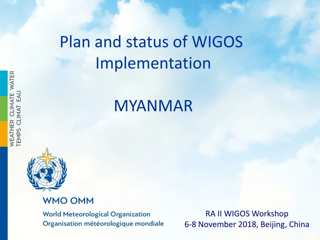 plan and status of wigos implementation myanmar