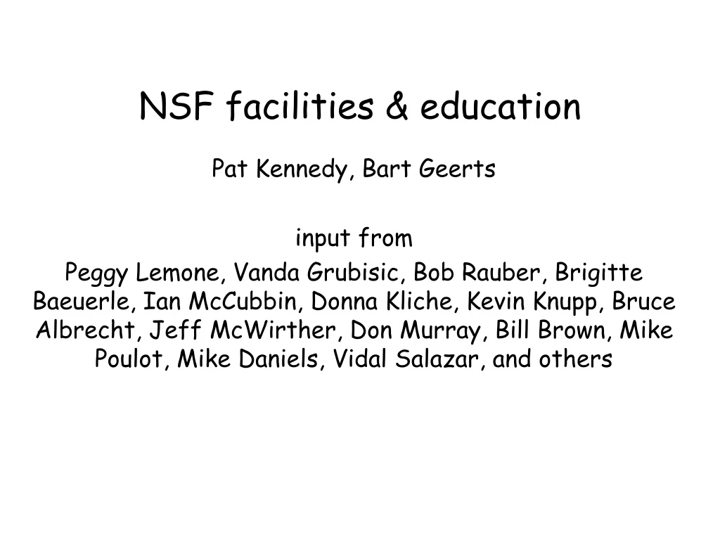 nsf facilities education