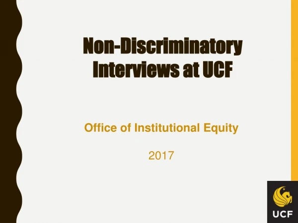 Non-Discriminatory Interviews at UCF