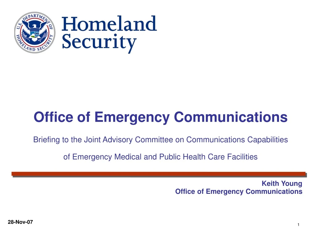 office of emergency communications briefing