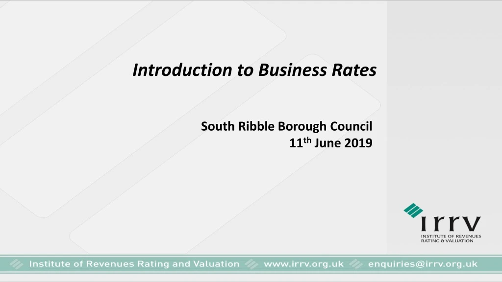 introduction to business rates