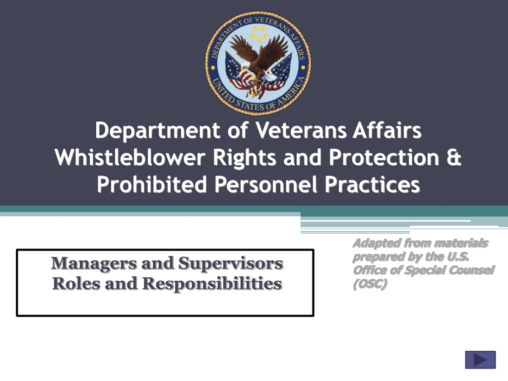 department of veterans affairs whistleblower rights and protection prohibited personnel practices