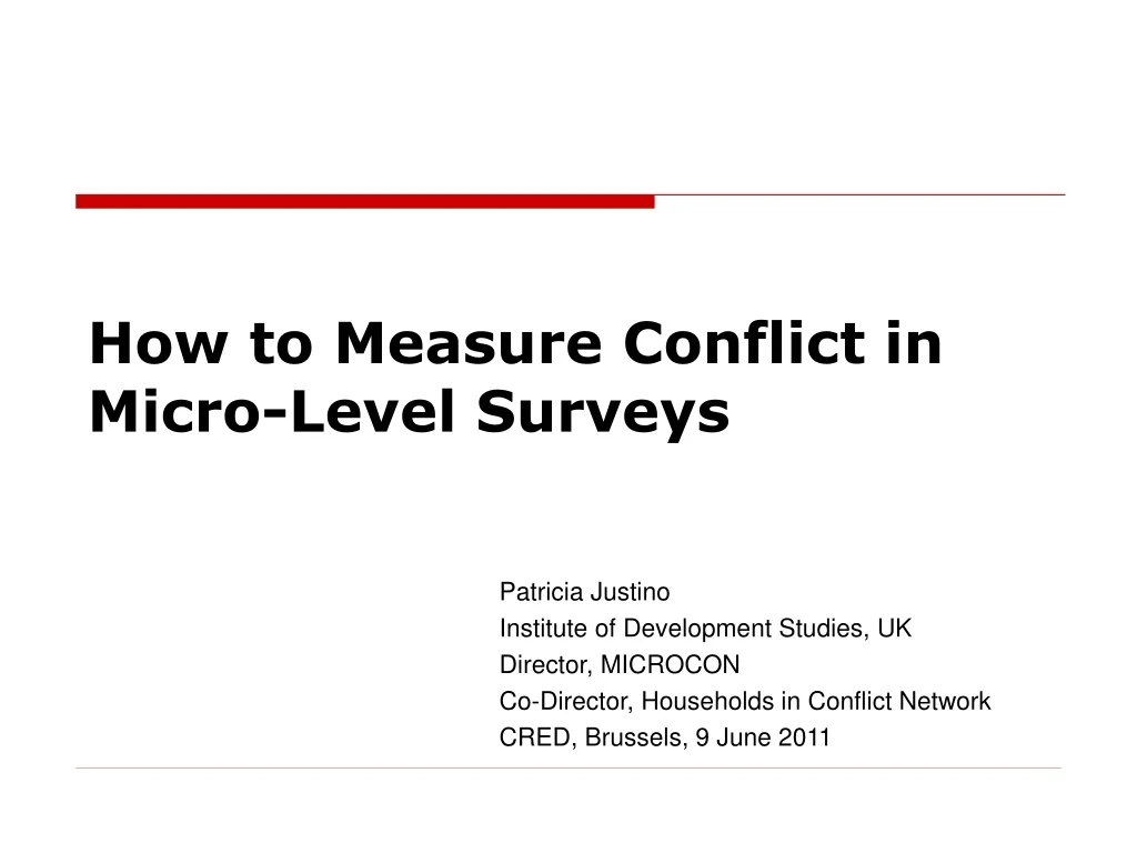 how to measure conflict in micro level surveys