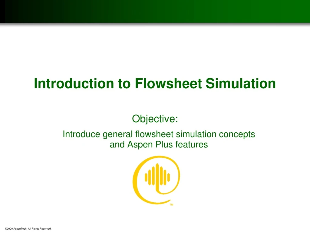 introduction to flowsheet simulation