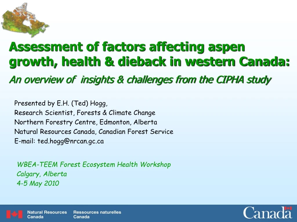 assessment of factors affecting aspen growth health dieback in western canada