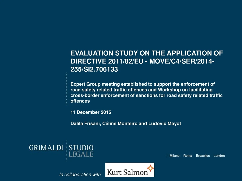 evaluation study on the application of directive