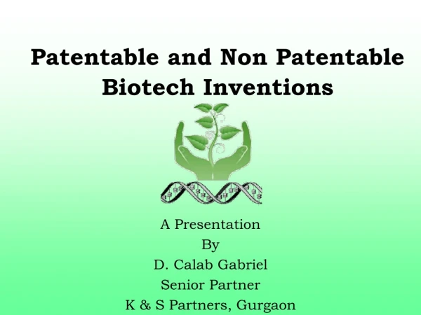 Patentable and Non Patentable Biotech Inventions