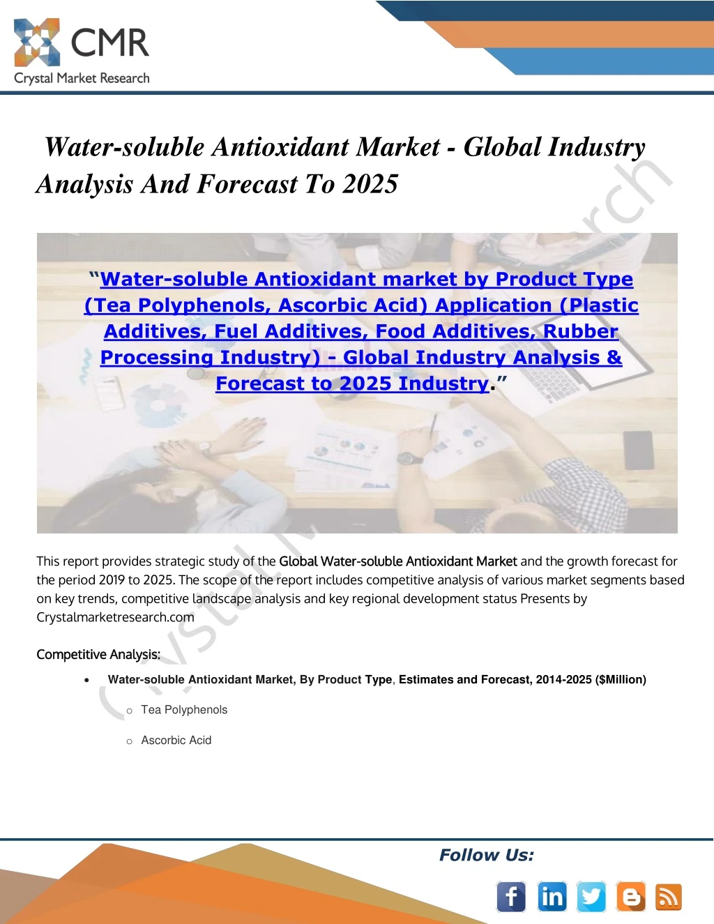water soluble antioxidant market global industry