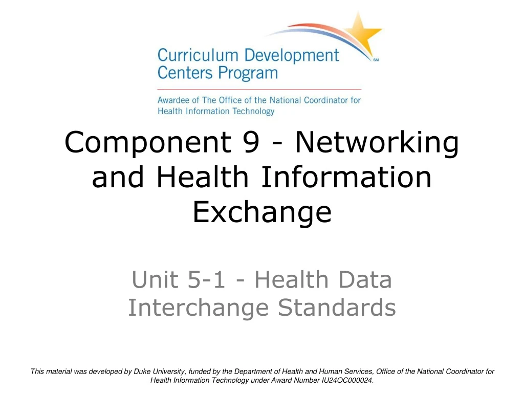 component 9 networking and health information exchange