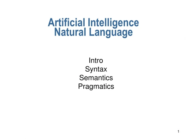 Artificial Intelligence Natural Language