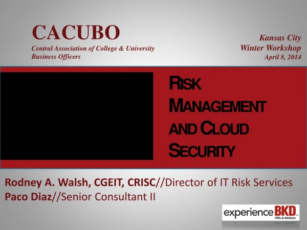 Risk Management and Cloud Security