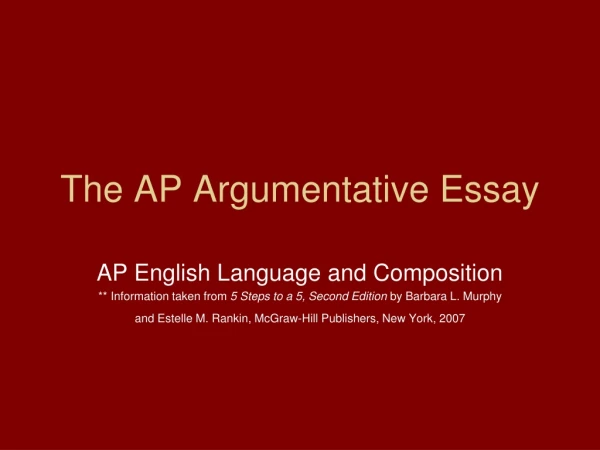 The AP Argumentative Essay