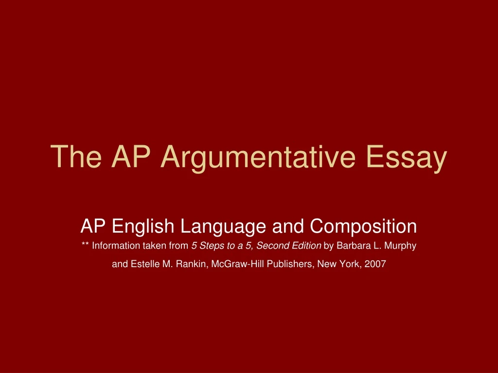 the ap argumentative essay