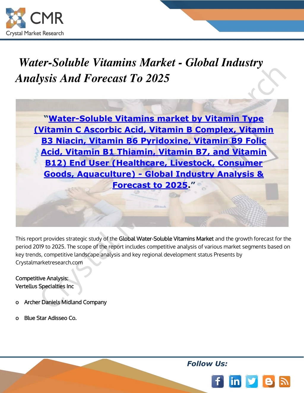 water soluble vitamins market global industry