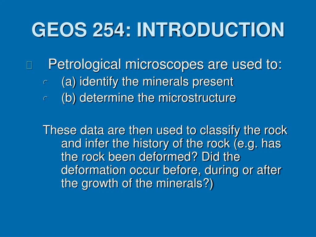 geos 254 introduction
