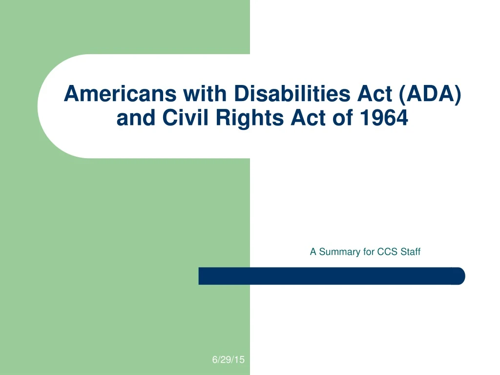 americans with disabilities act ada and civil rights act of 1964