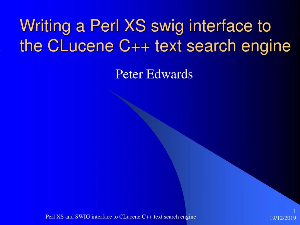 writing a perl xs swig interface to the clucene c text search engine