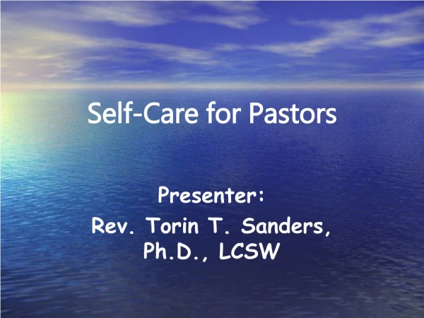 Self-Care for Pastors