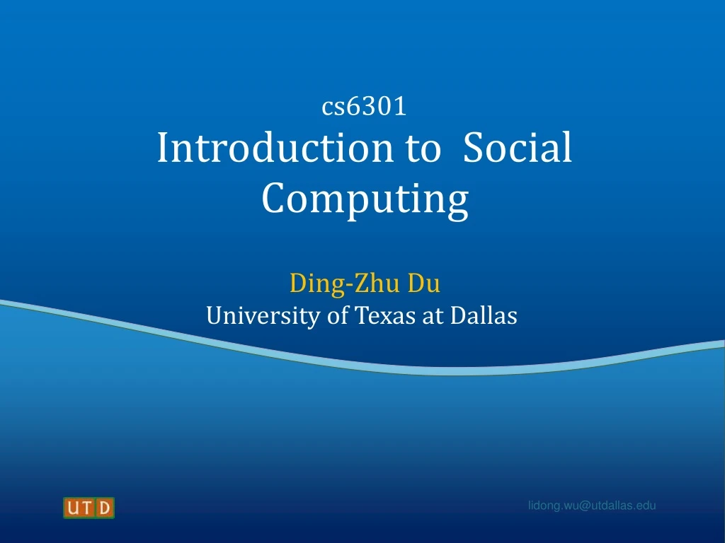 cs6301 introduction to social computing
