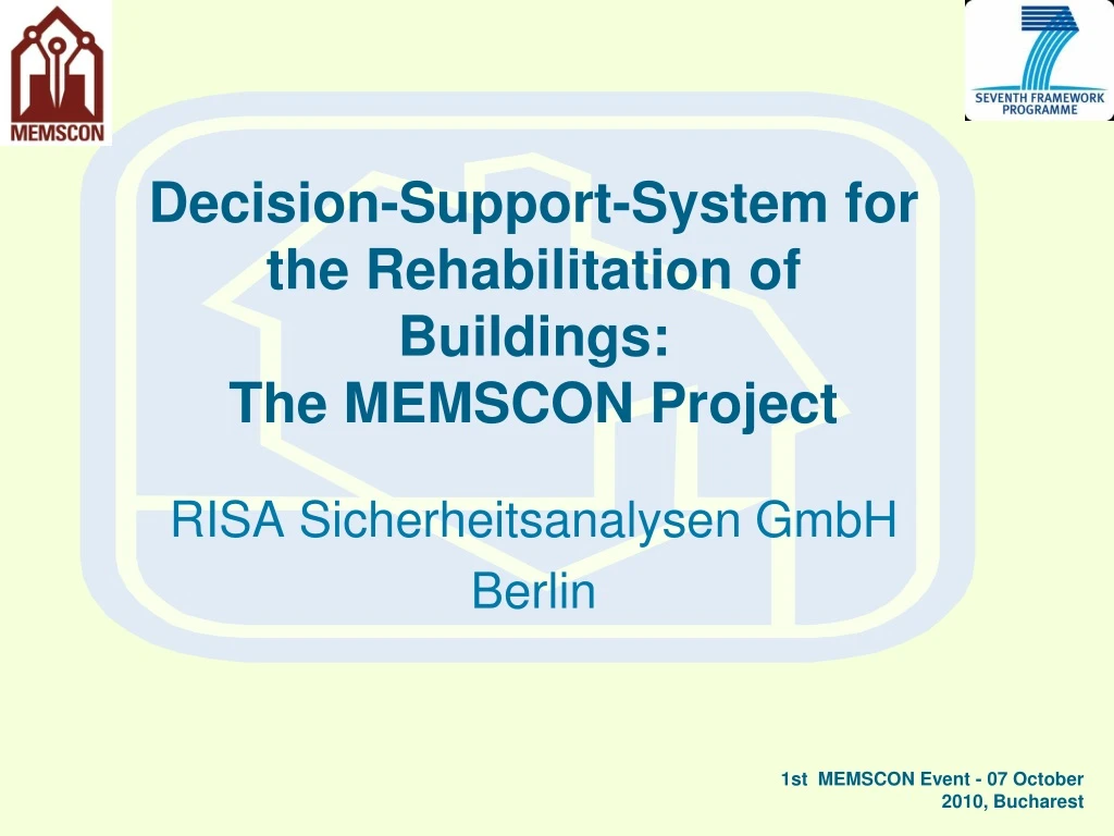 decision support system for the rehabilitation of buildings the memscon project