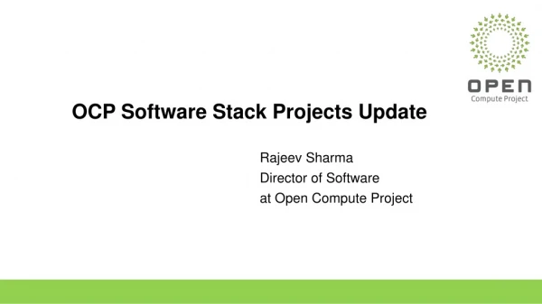 OCP Software Stack Projects Update