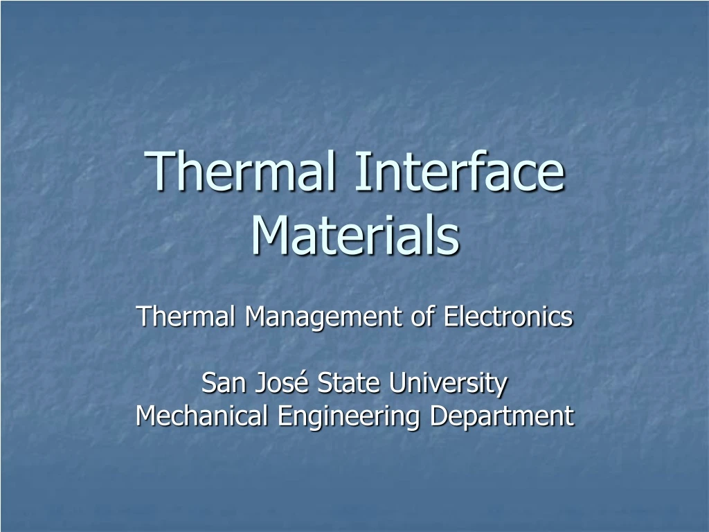 thermal interface materials