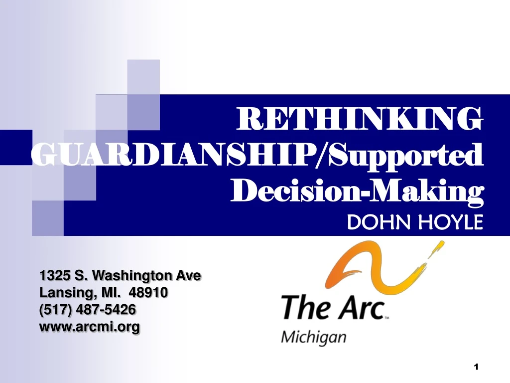 rethinking guardianship supported decision making dohn hoyle