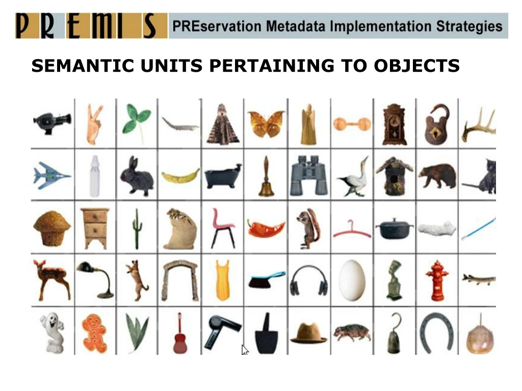 semantic units pertaining to objects