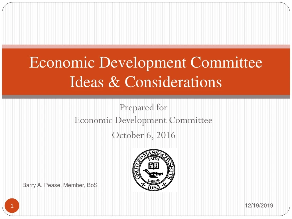 economic development committee ideas considerations