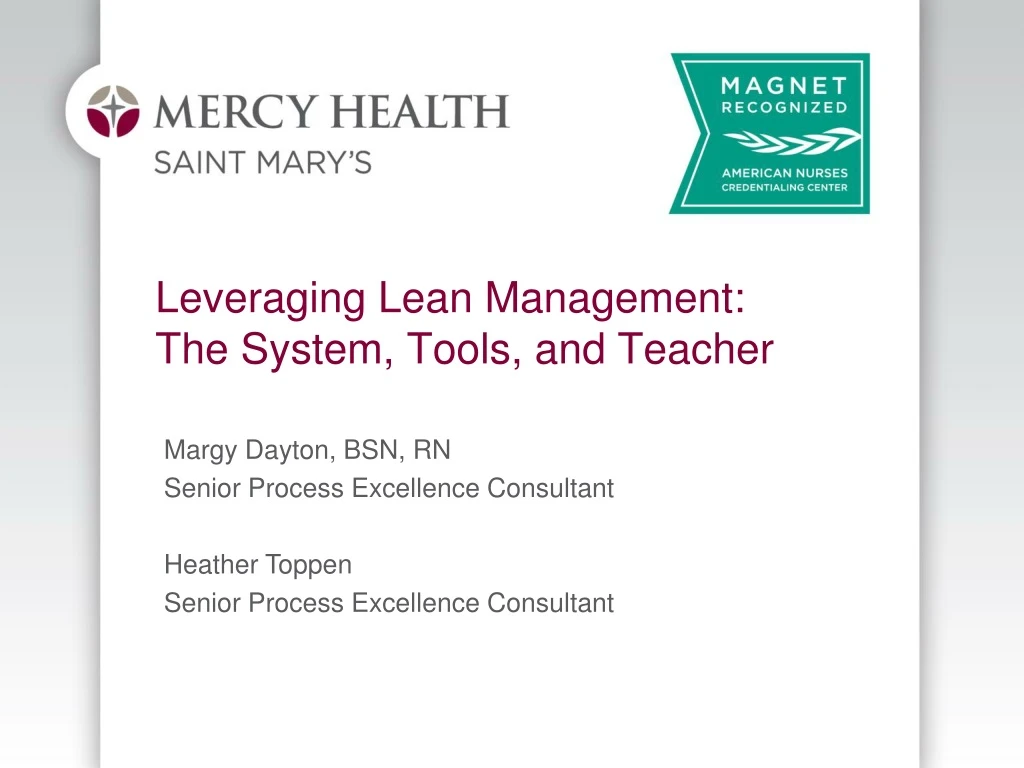 leveraging lean management the system tools and teacher