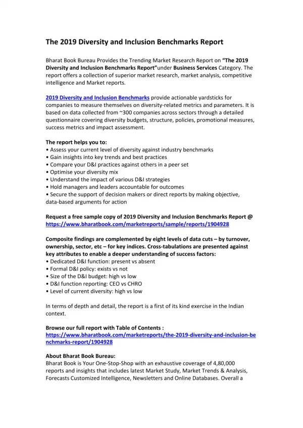 the 2019 diversity and inclusion benchmarks report