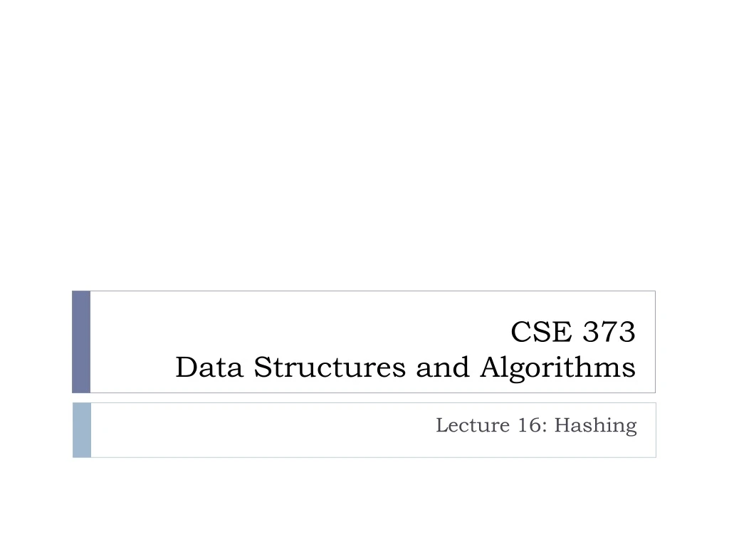 cse 373 data structures and algorithms