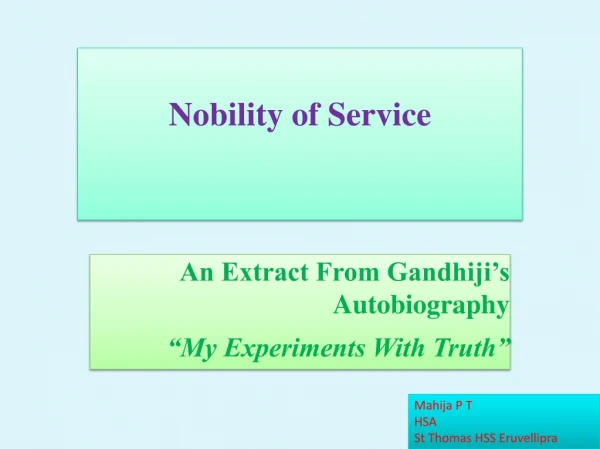 Nobility of Service