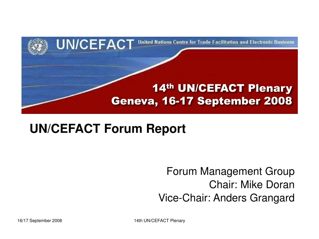 14 th un cefact plenary geneva 16 17 september 2008