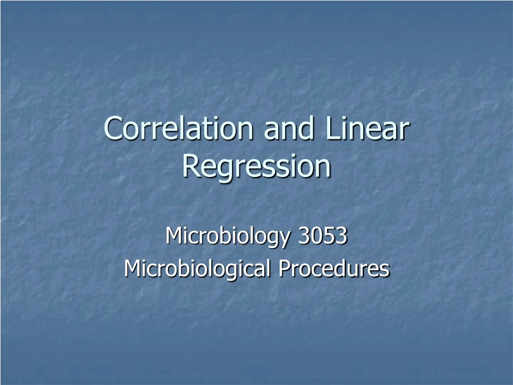 correlation and linear regression