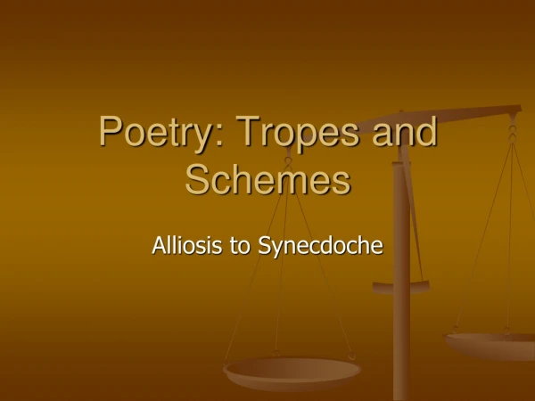 Poetry: Tropes and Schemes