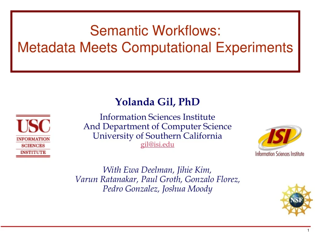 semantic workflows metadata meets computational experiments