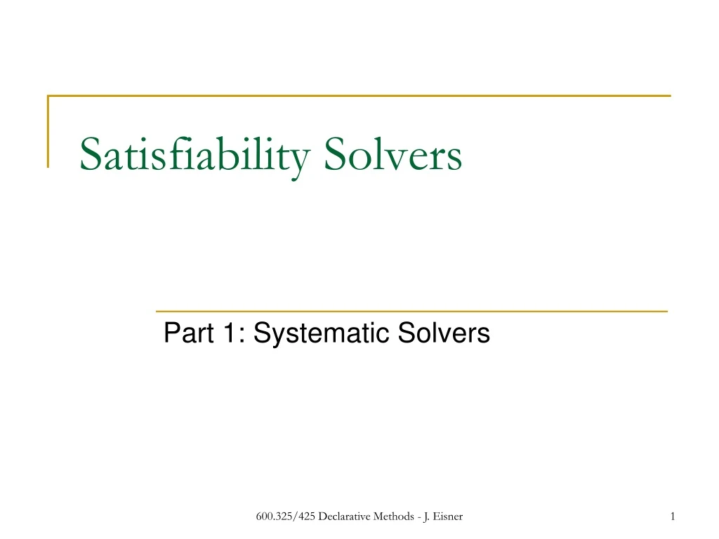 satisfiability solvers