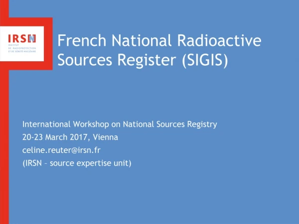 French National Radioactive Sources Register (SIGIS)