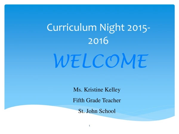 Curriculum Night 2015-2016