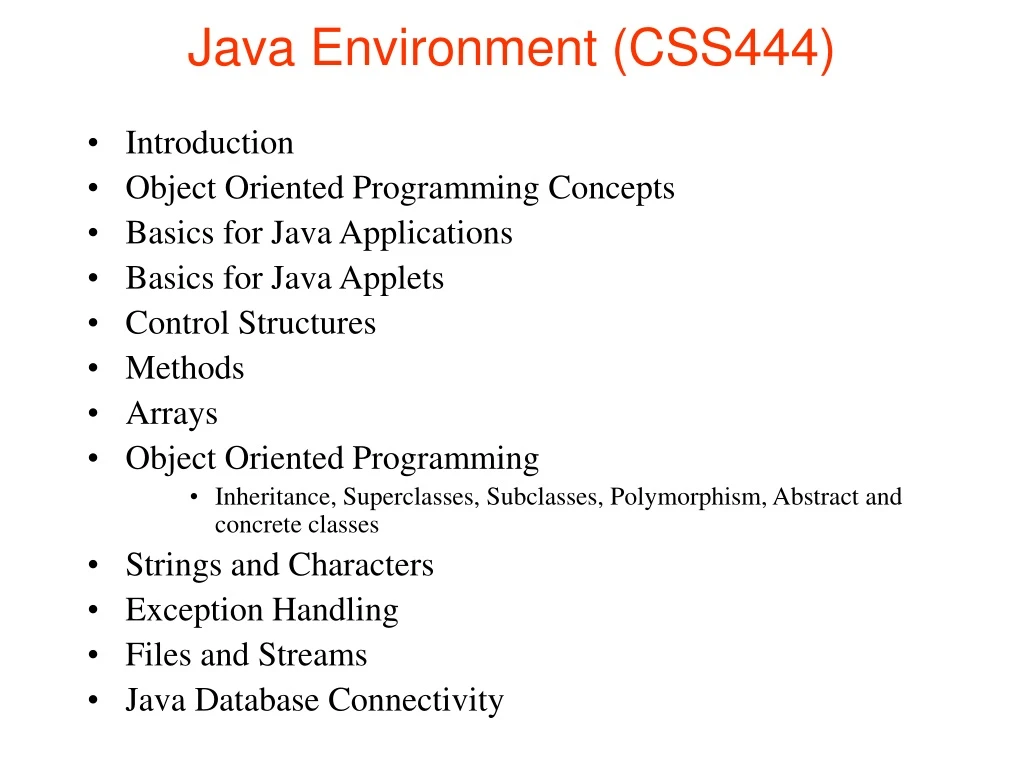 java environment css444