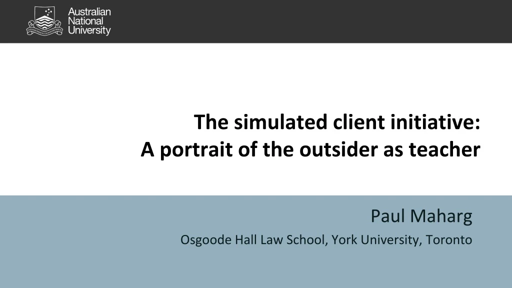 the simulated client initiative a portrait of the outsider as teacher