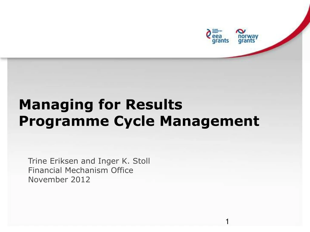 managing for results programme cycle management