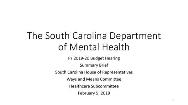 The South Carolina Department of Mental Health