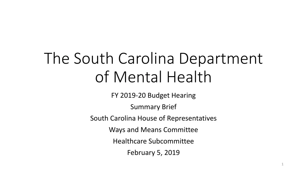 the south carolina department of mental health