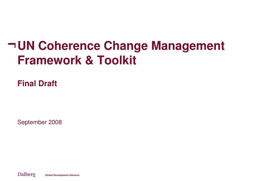 un coherence change management framework toolkit final draft